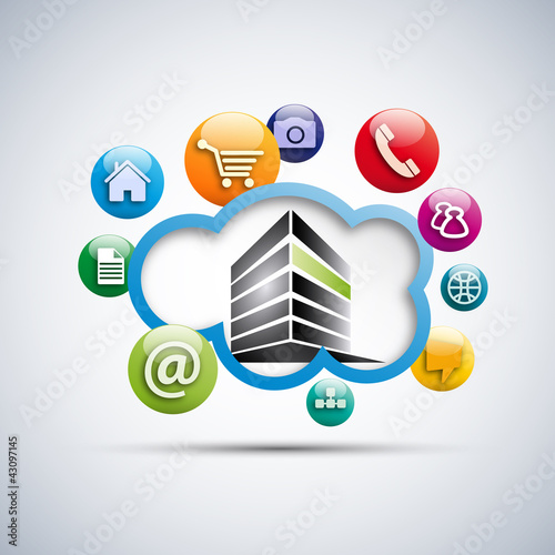 Cloud computing and mobility concept # Vector photo