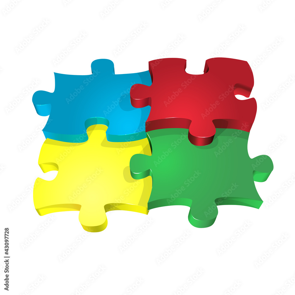 Jigsaw isolated on white background Jigsaw isolated on white background