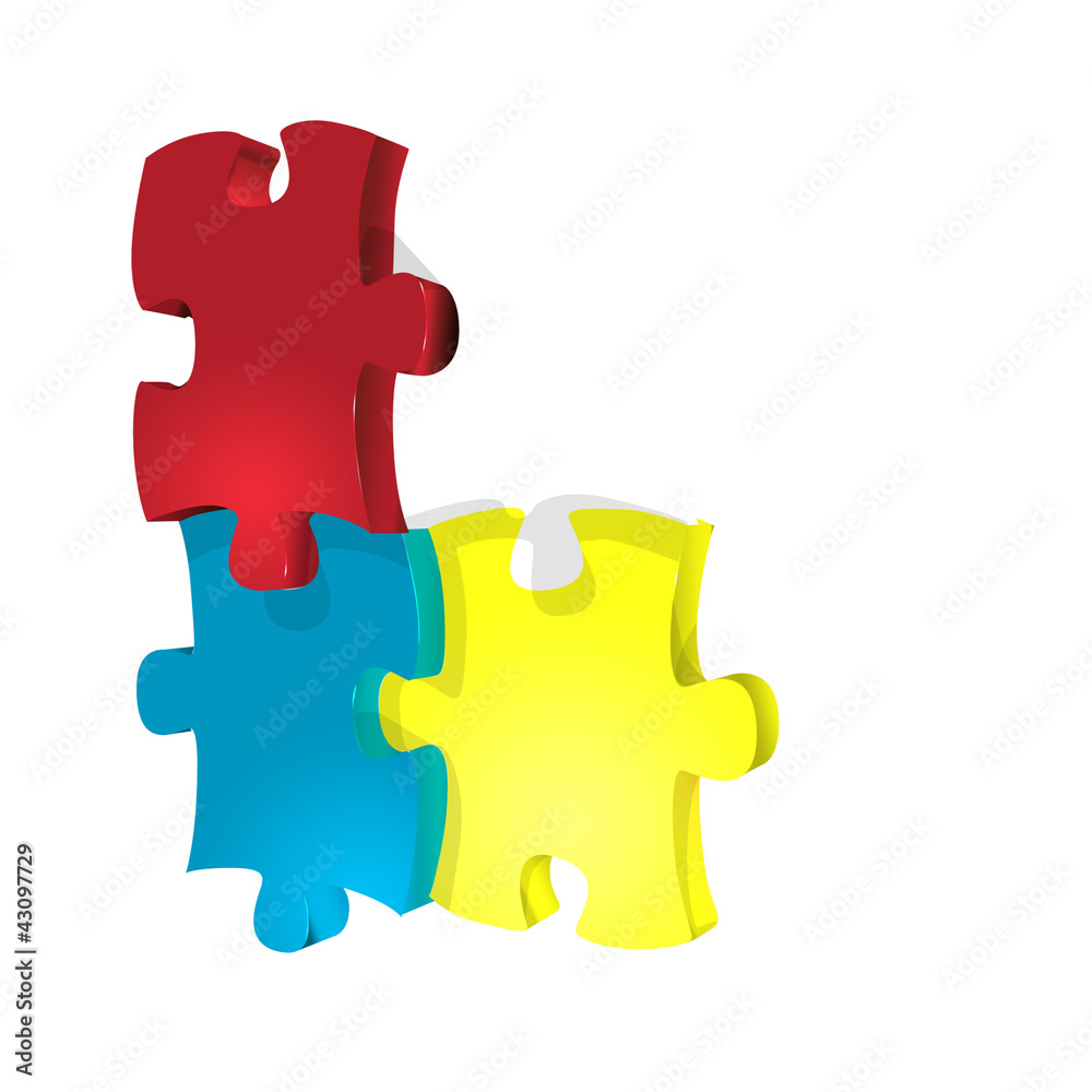 Obraz premium Jigsaw isolated on white background