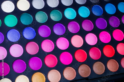 make-up multi colored palette close up