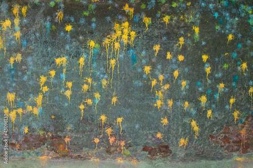 Quadro su tela paintball ammunition splashes on the concrete wall