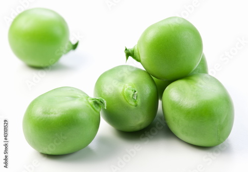 Peas on a white background.