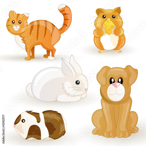 Vector set of cartoon pets © Ramona Kaulitzki