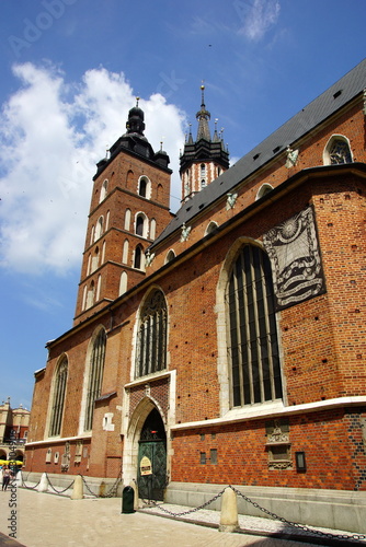 St Mary's Church, Mariacki, Market Square in Cracow, Poland