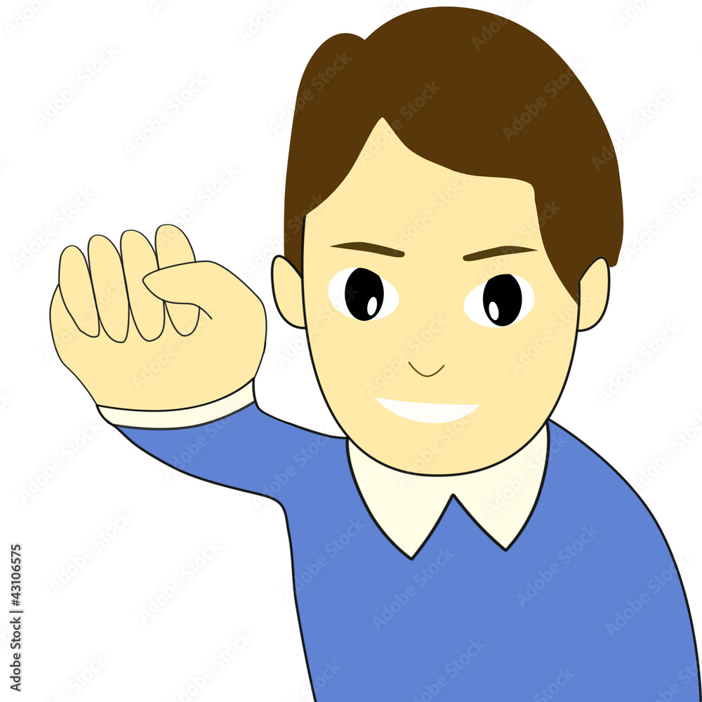 ガッツポーズをする男性のイラスト Stock Illustration Adobe Stock