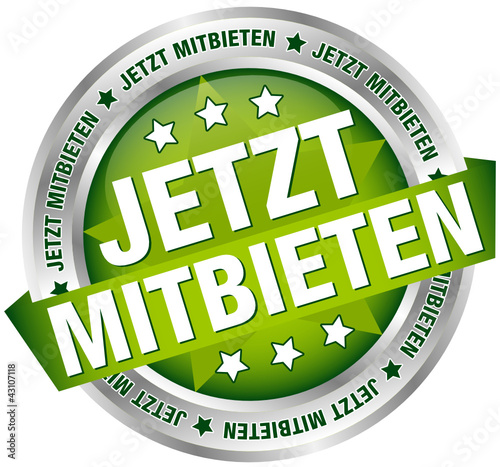 Button Banner "Jetzt mitbieten" grün/silber