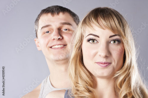 Young happy smiling attractive couple together