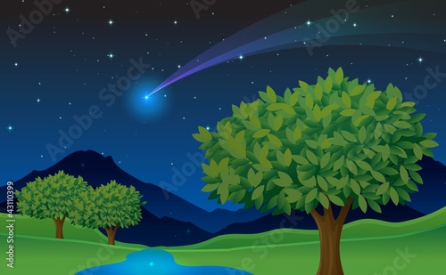 tree and comet © GraphicsRF