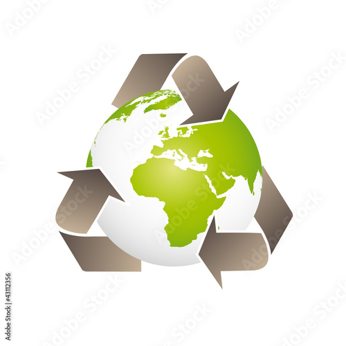 Green planet, pianeta terra, planète terre, recycling