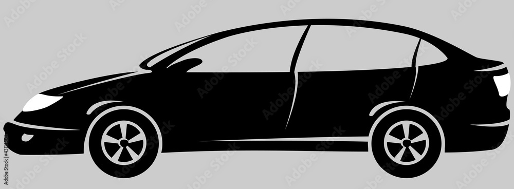 isolated modern car silhouette isolated modern car silhouette