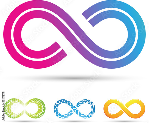 Vector illustration of infinity symbols in retro style