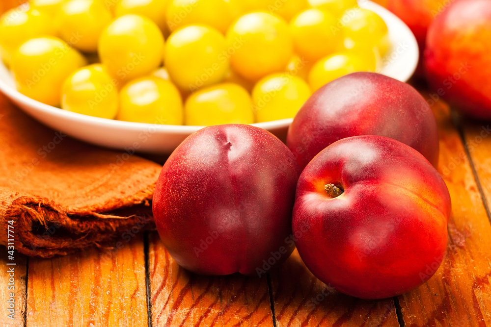three nectarines three nectarines