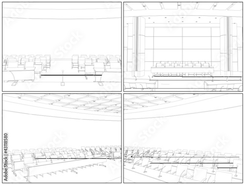 Conference Hall Interior Vector 04