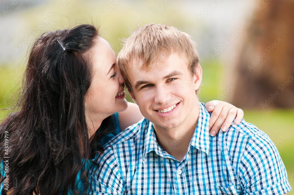 Portrait of a beautiful young happy smiling couple Portrait of a beautiful young happy smiling couple