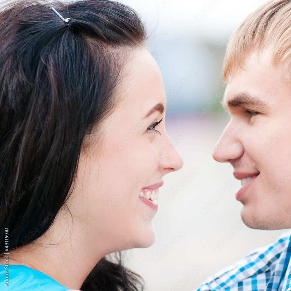 Portrait of a beautiful young happy smiling couple Portrait of a beautiful young happy smiling couple