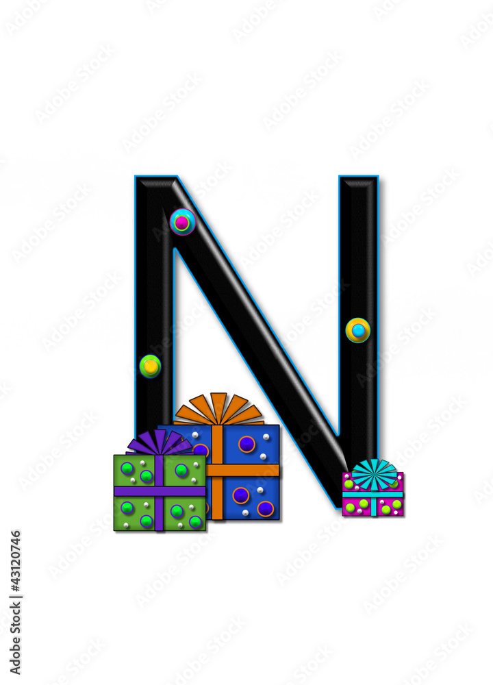 Obraz premium Alphabet Birthday Boxes N