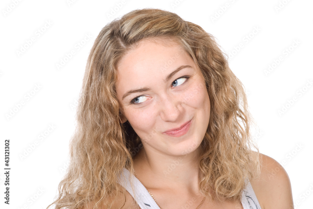 Portrait of beautiful blonde looking aside Portrait of beautiful blonde looking aside