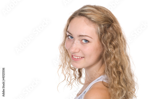 Portrait of beautiful young blonde with a lovely smile