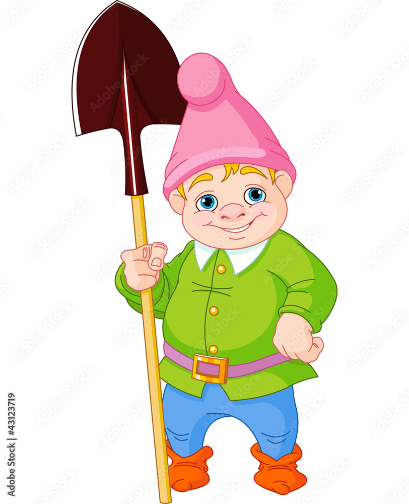 Garden Gnome with shovel