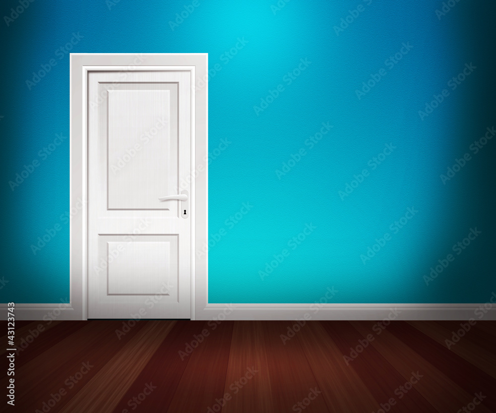 Door in the Blue Wall Interior Door in the Blue Wall Interior