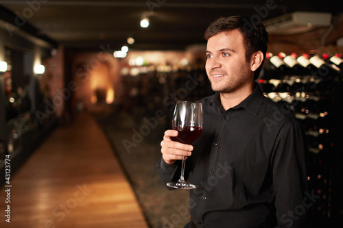 Man with a glass of wine
