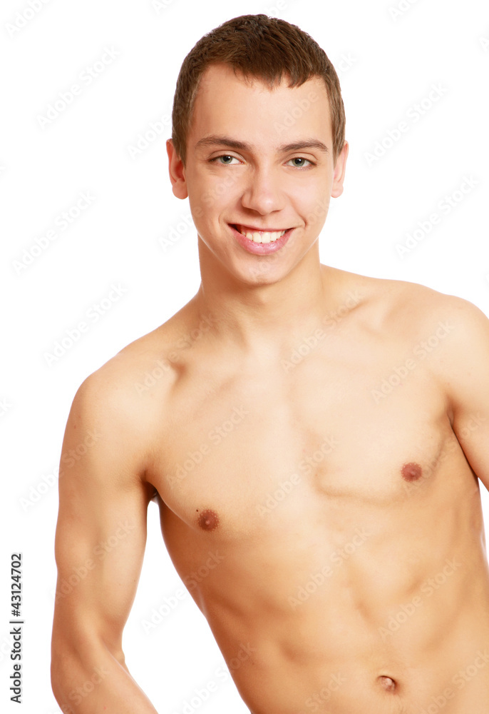 Strong man with a helathy body isolated over white Strong man with a helathy body isolated over white