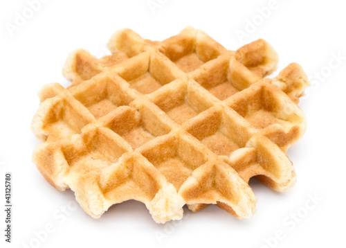 Waffle isolated on white background photo