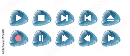Digital Player Button Set - Fresh & Futuristic