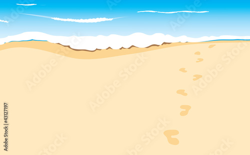 footprints on sand beach