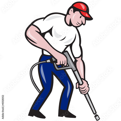 Power Washing Pressure Water Blaster Worker
