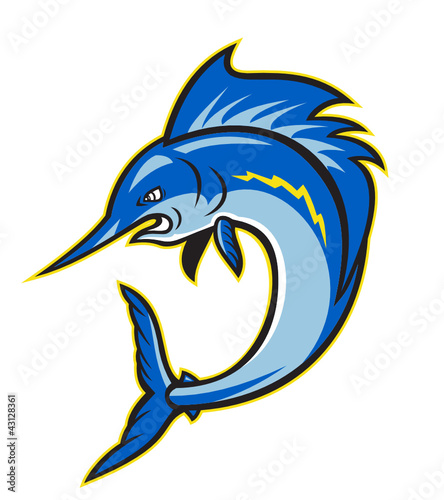 Sailfish Swordfish Jumping Cartoon