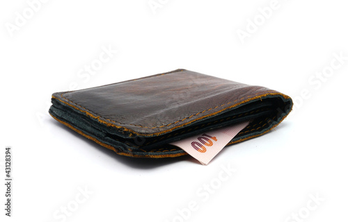 leather wallet with money photo