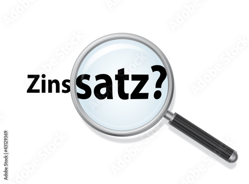 Zinssatz mit Lupe