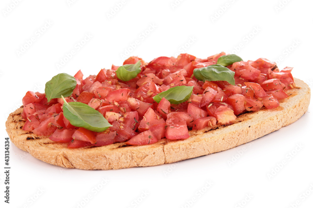 tomato, and basil bruschetta