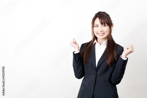 asian businesswoman cheering © taka