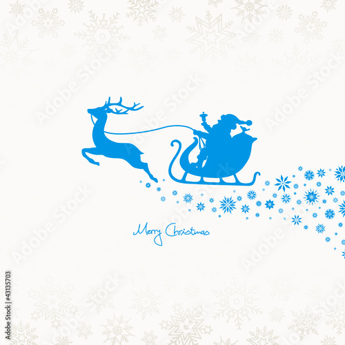 Christmas Sleigh & Snowflake Ornament Iceblue