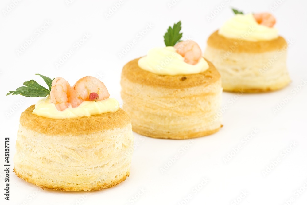 vol-au vent with shrimp