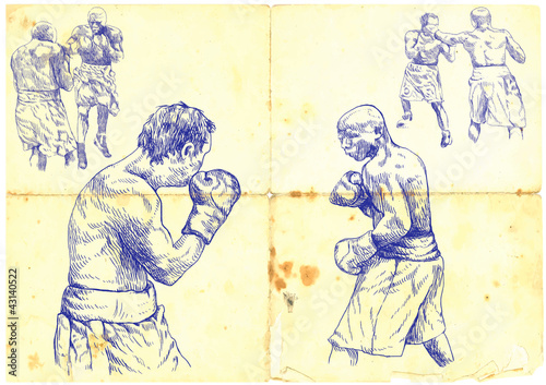 (vintage picture) boxing match