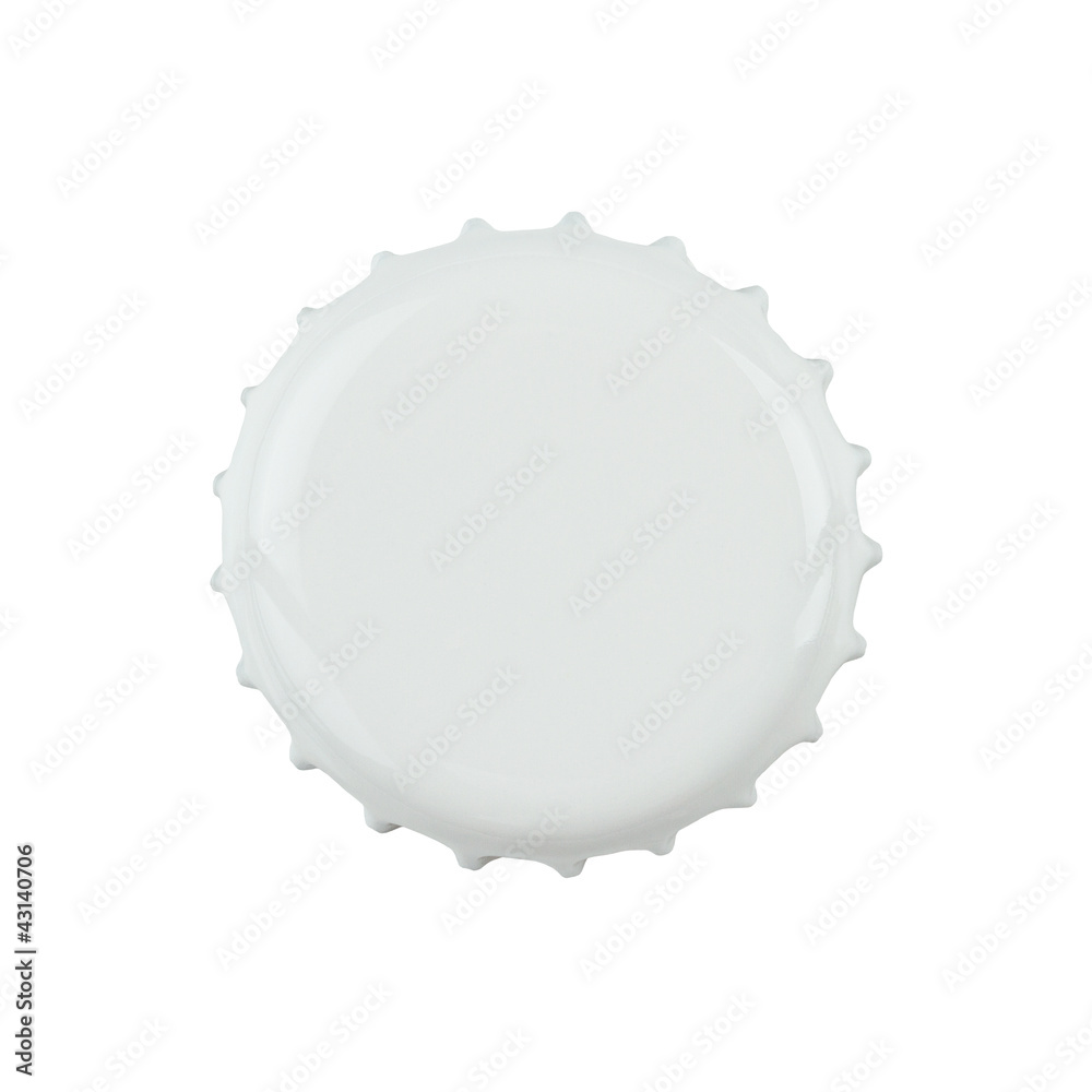 White bottle cap isolated on white background with clipping path