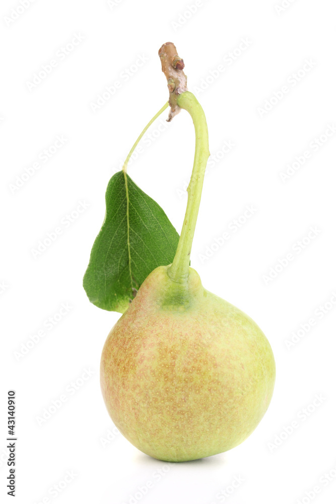 ripe pear isolated on white.