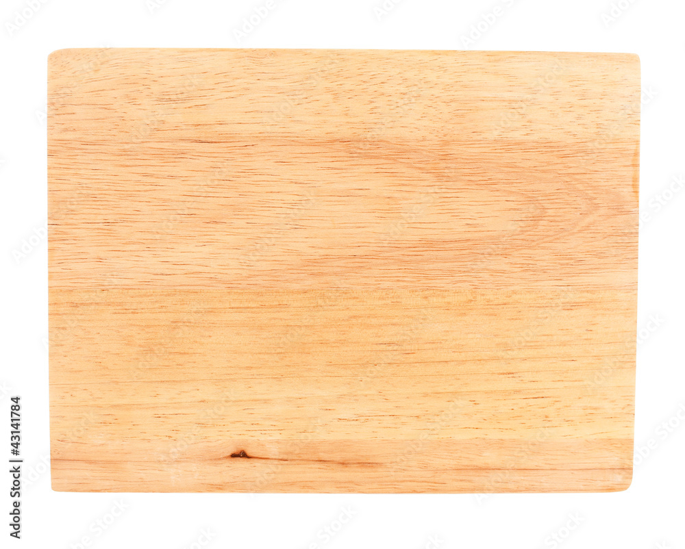 Cutting board isolated on white close-up Cutting board isolated on white close-up
