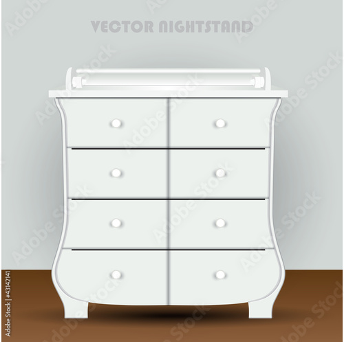 Vintage table, on white background