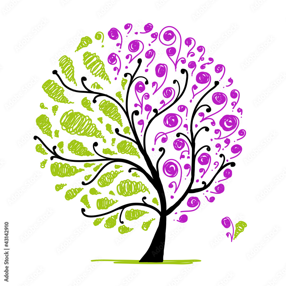 Art tree made from two parts for your design