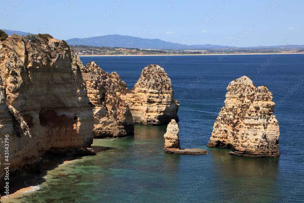 Ponta de Piedade in Lagos, Algarve coast in Portugal