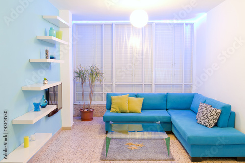 Interior design with different colors of lighting