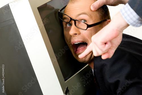 Businessman being mobbed