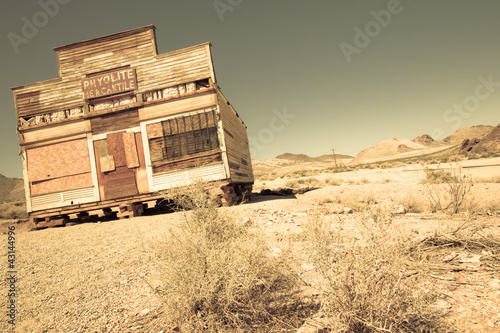 Historic western ghost town in Rhyolite Nevada photo