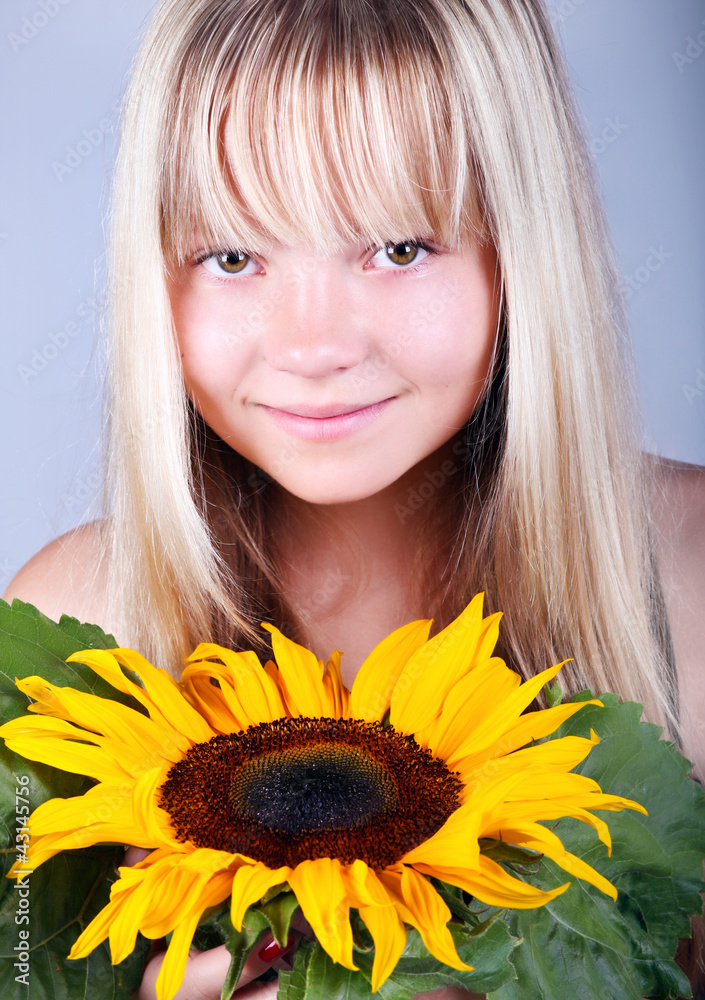 Girl with sunflower Girl with sunflower