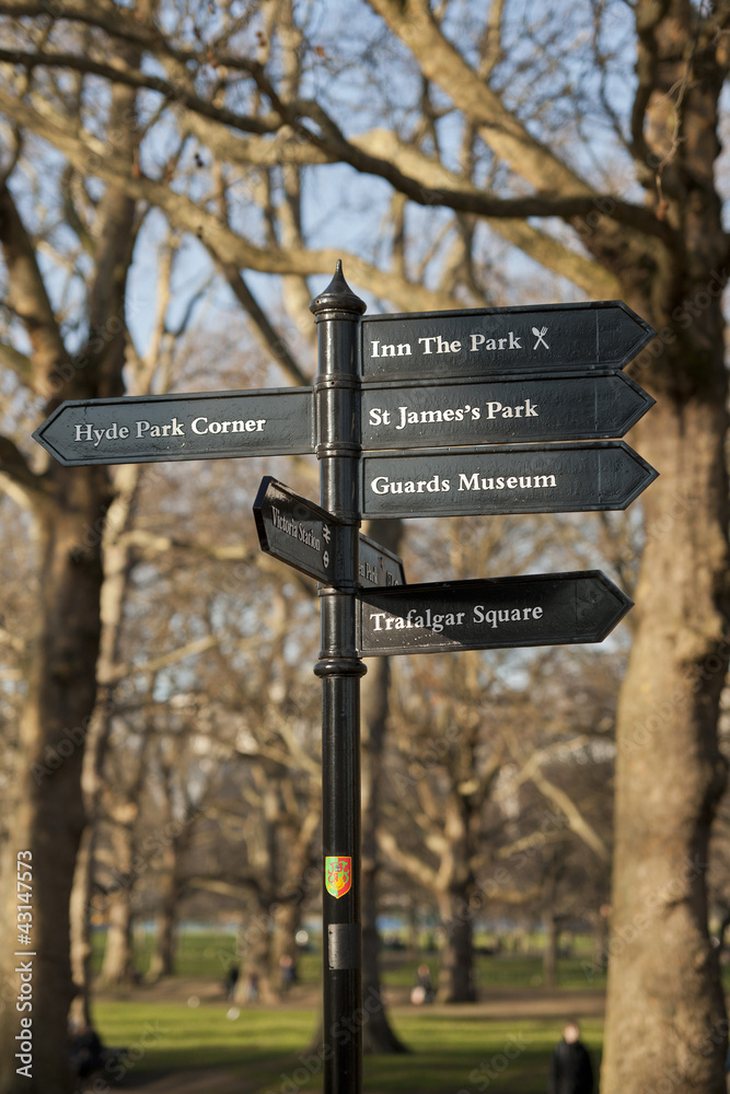 Signs in Green Park