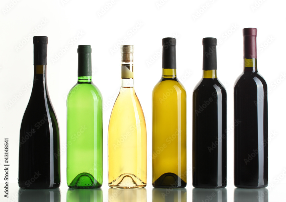 bottles of wine isolated on white bottles of wine isolated on white